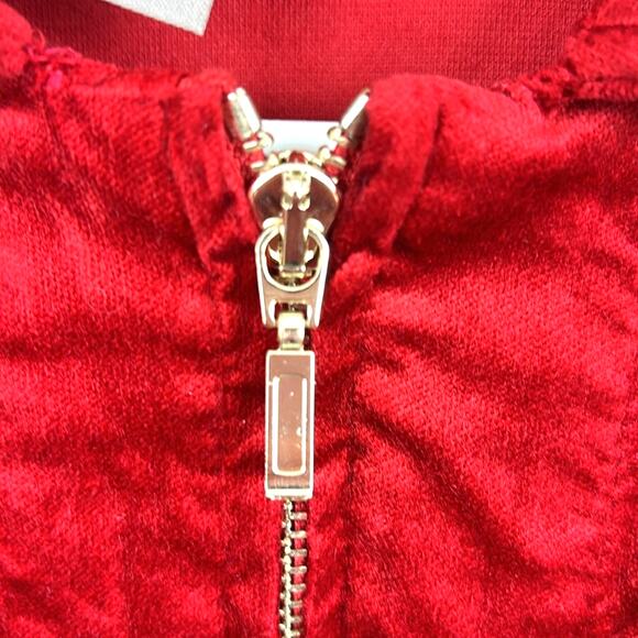 Chico’s Women’s M Red Cotton Velvet Long Sleeve Button Front Holiday Jacket Coat - Picture 6 of 8